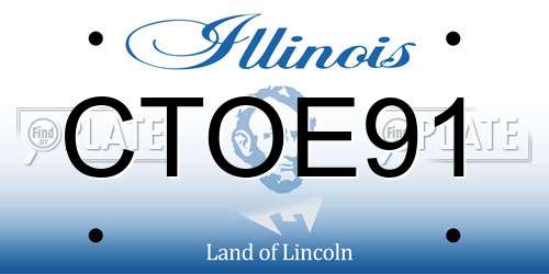 CTOE91 Illinois License Plate
