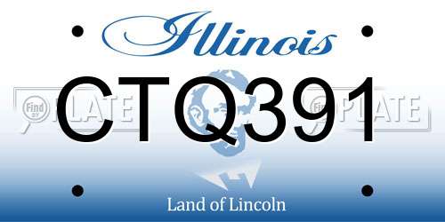 CTQ391 Illinois License Plate