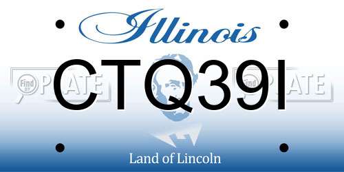 CTQ39I Illinois License Plate