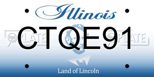 CTQE91 Illinois License Plate