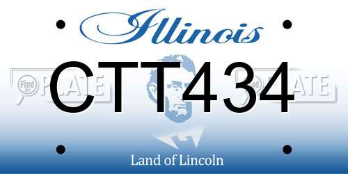 CTT434 Illinois License Plate