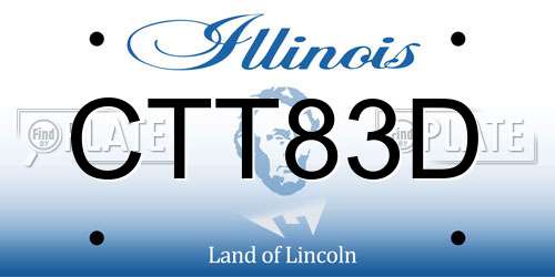 CTT83D Illinois License Plate
