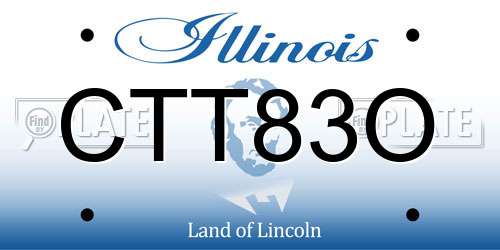 CTT83O Illinois License Plate
