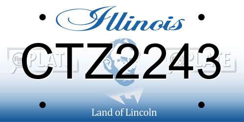 CTZ2243 Illinois License Plate