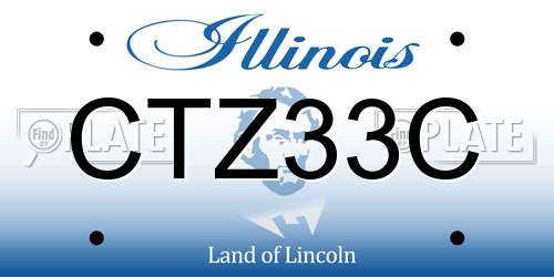 CTZ33C Illinois License Plate