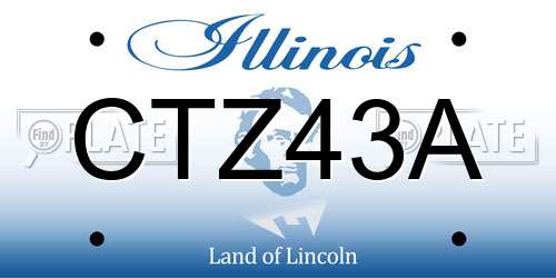 CTZ43A Illinois License Plate