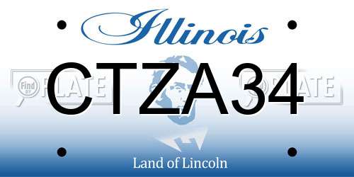CTZA34 Illinois License Plate