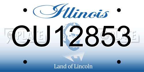 CU12853 Illinois License Plate