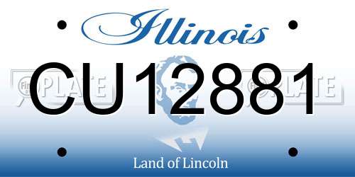CU12881 Illinois License Plate
