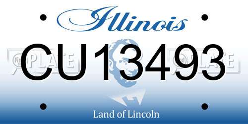 CU13493 Illinois License Plate