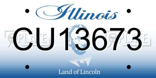CU13673 Illinois License Plate