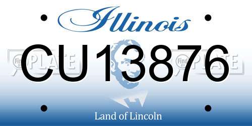 CU13876 Illinois License Plate