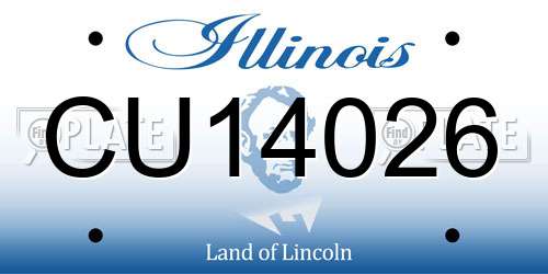 CU14026 Illinois License Plate