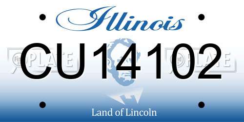 CU14102 Illinois License Plate