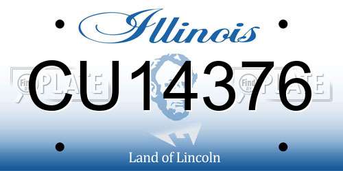 CU14376 Illinois License Plate