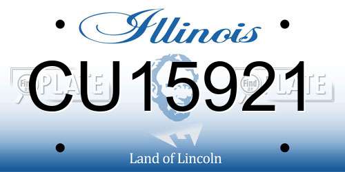 CU15921 Illinois License Plate