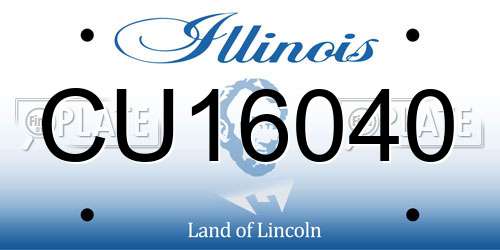 CU16040 Illinois License Plate