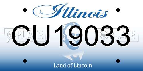 CU19033 Illinois License Plate