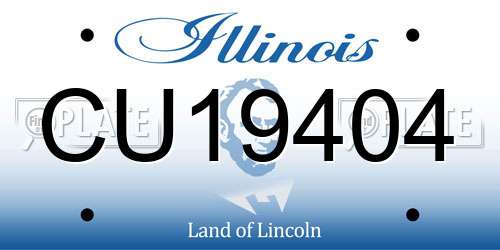 CU19404 Illinois License Plate