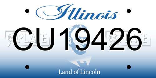 CU19426 Illinois License Plate