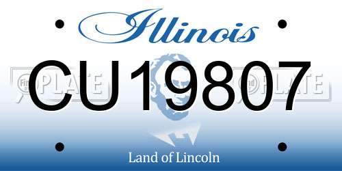 CU19807 Illinois License Plate