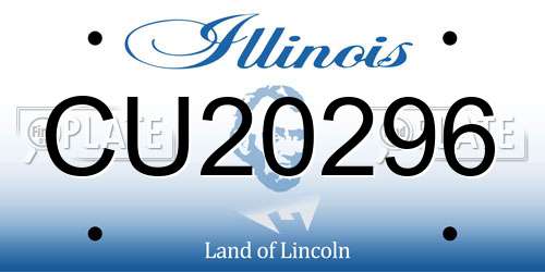 CU20296 Illinois License Plate
