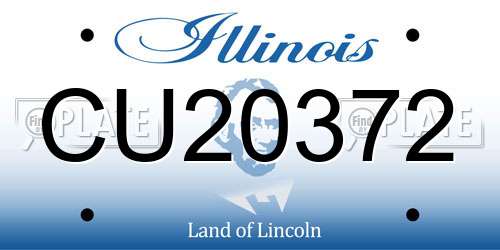 CU20372 Illinois License Plate