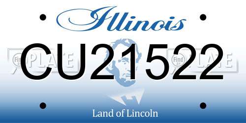 CU21522 Illinois License Plate