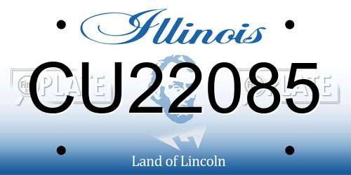 CU22085 Illinois License Plate