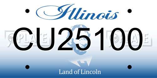CU25100 Illinois License Plate