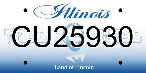 CU25930 Illinois License Plate