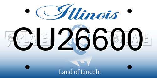 CU26600 Illinois License Plate