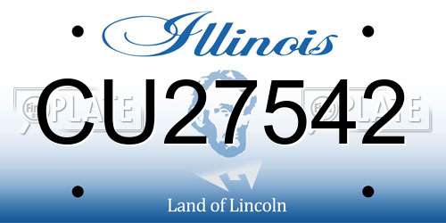 CU27542 Illinois License Plate