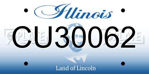 CU30062 Illinois License Plate