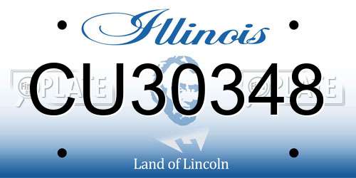 CU30348 Illinois License Plate