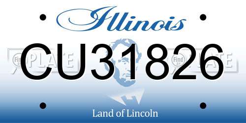 CU31826 Illinois License Plate