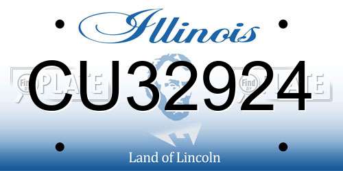 CU32924 Illinois License Plate