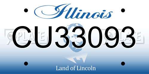 CU33093 Illinois License Plate