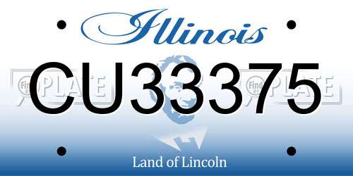 CU33375 Illinois License Plate