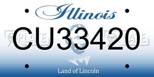 CU33420 Illinois License Plate