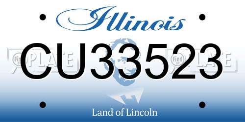 CU33523 Illinois License Plate