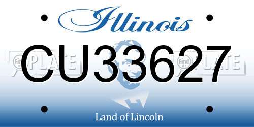 CU33627 Illinois License Plate