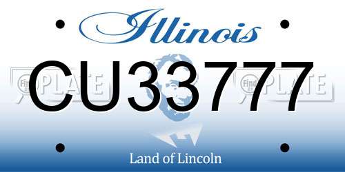 CU33777 Illinois License Plate