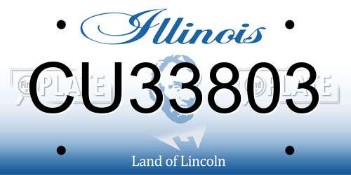 CU33803 Illinois License Plate