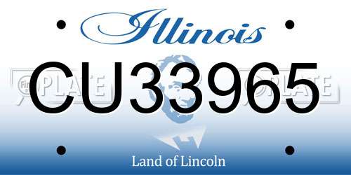 CU33965 Illinois License Plate