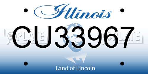 CU33967 Illinois License Plate