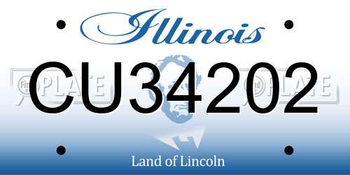 CU34202 Illinois License Plate