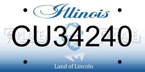 CU34240 Illinois License Plate