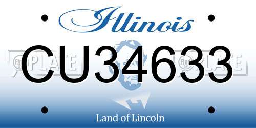 CU34633 Illinois License Plate