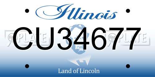 CU34677 Illinois License Plate